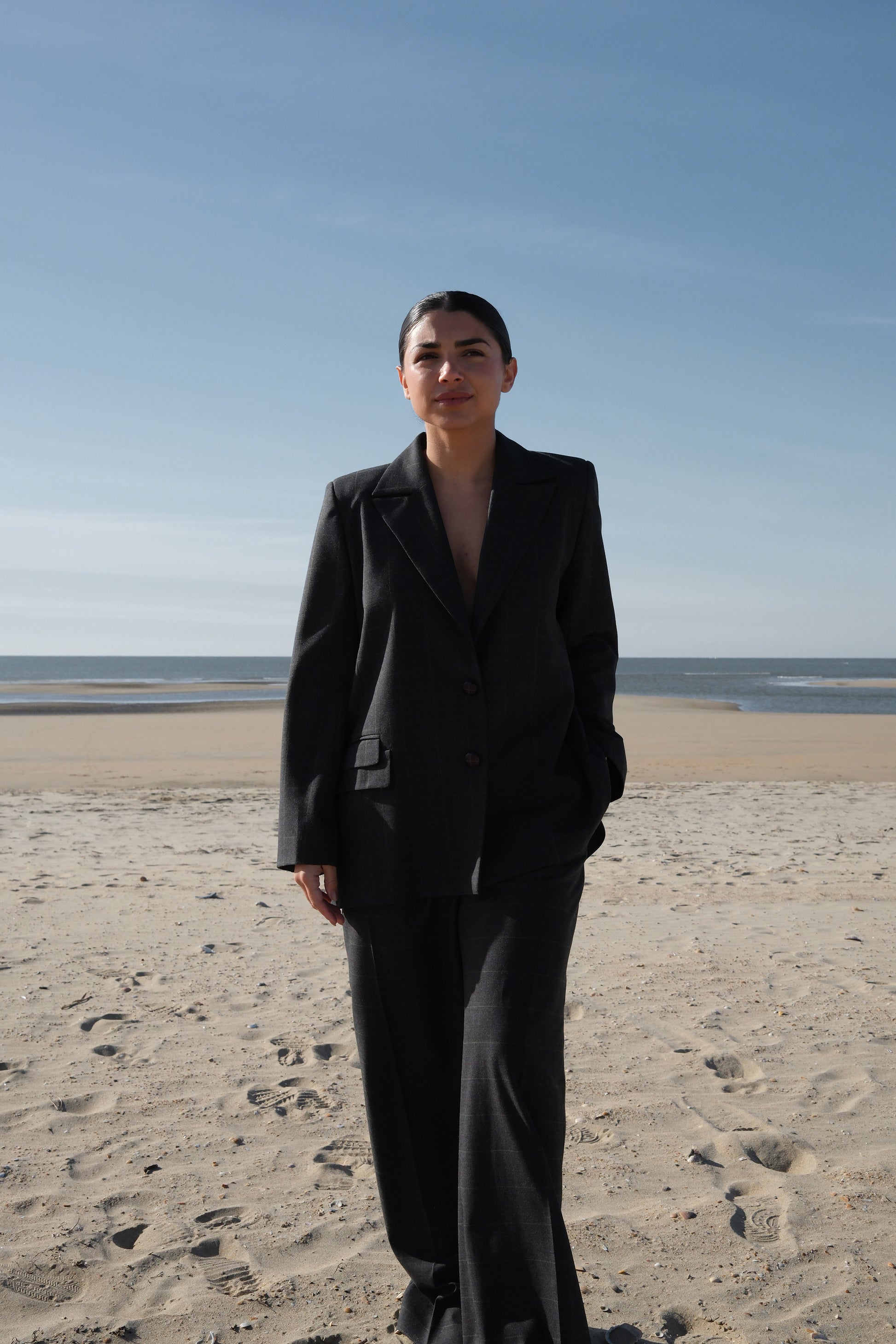 Pantalón traje recto