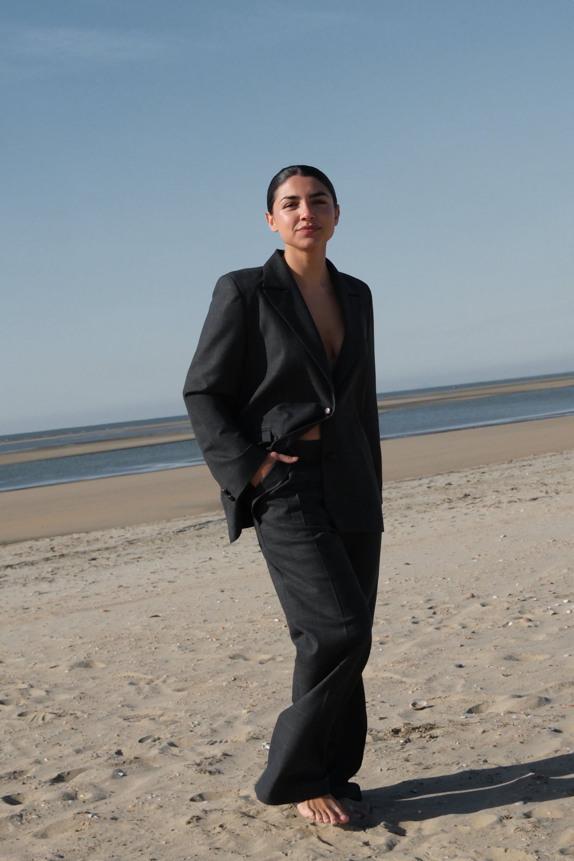 Pantalón traje recto