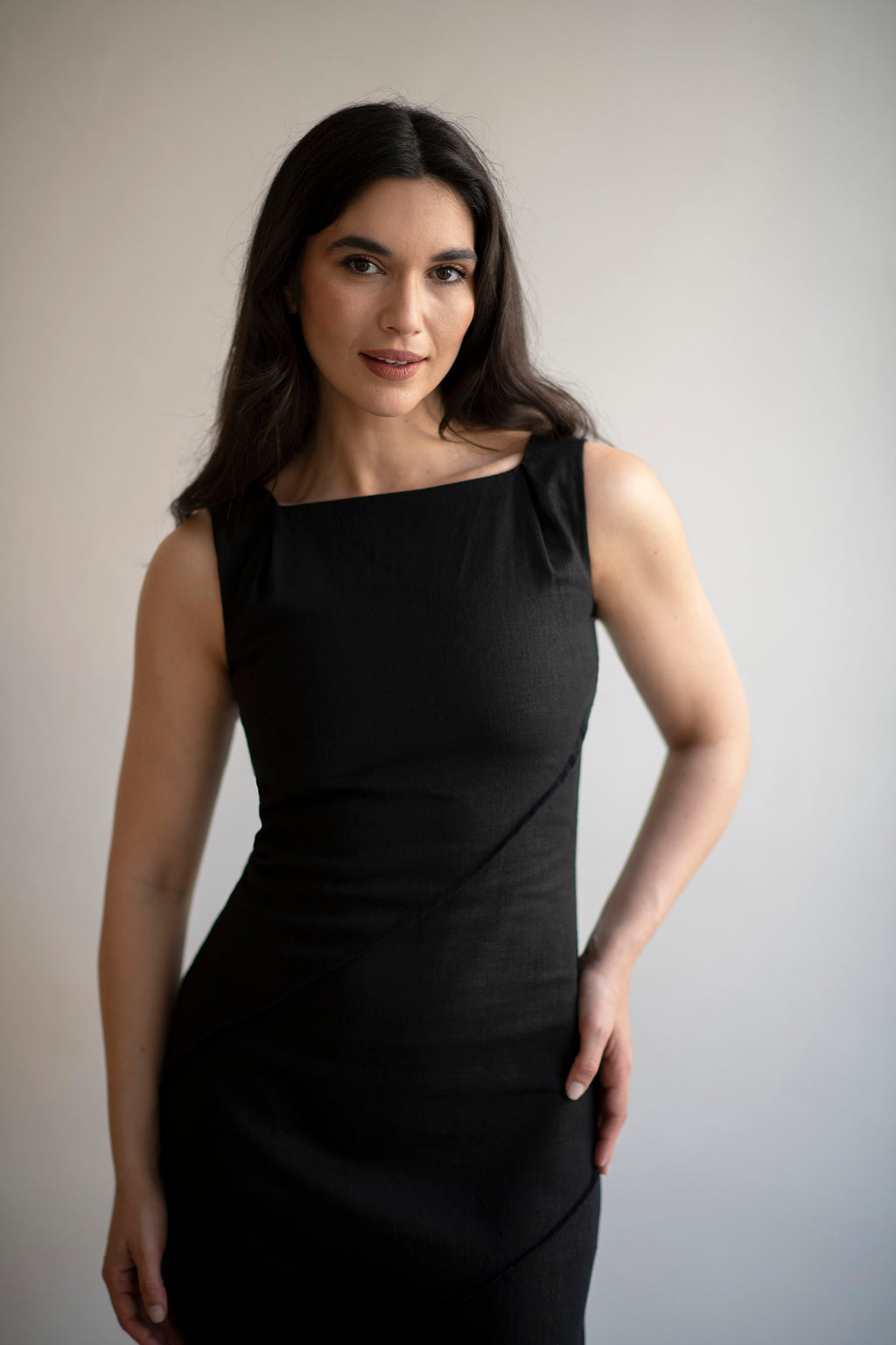 VESTIDO LINO ASIMÉTRICO